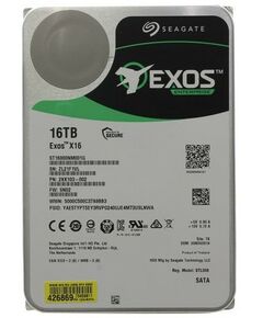 Жесткие диски: Жёсткий диск Seagate 16 Tb Exos X16 SATA 6Gb/s 3.5" 7200rpm 256Mb [ST16000NM001G] фотографии