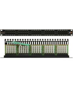 Купить Патч-панель Nikomax NMC-RP50UC3-1U-BK 19", 1U, телефонная, 50 портов, Кат.3, RJ45/8P6C, 110/KRONE, с заземлением, с органайзером, черная в Иркутске в компании Зеон