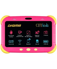 Купить Детский планшет Digma CITI Kids розовый 2G/32GB/3G/Android 9.0 [CS7216MG], картинка № 2 в Иркутске в компании Зеон