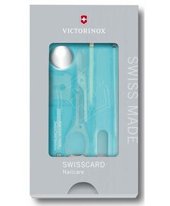 Купить Швейцарская карта Victorinox SwissCard Nailcare бирюзовый полупрозрачный коробка подарочная [0.7240.T21], картинка № 5 в Иркутске в компании Зеон