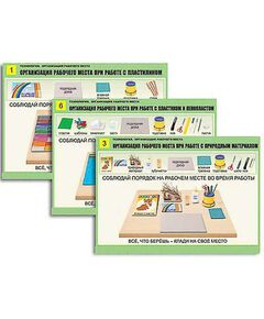 Купить Комплект таблиц для нач. шк. "Технология. Организация рабочего места" (6 таб, А1, лам, с разд. мат.) в Иркутске в компании Зеон