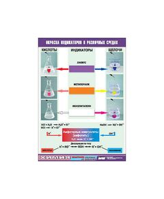 Купить Таблица демонстрационная "Окраска индикаторов в различных средах" (винил 100х140) в Иркутске в компании Зеон