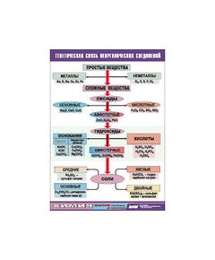 Купить Таблица демонстрационная "Генетическая связь неорганических соединений" (винил 100x140) в Иркутске в компании Зеон