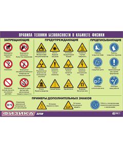 Купить Таблица демонстрационная "Правила техники безопасности в кабинете физики" (винил 100x140) в Иркутске в компании Зеон