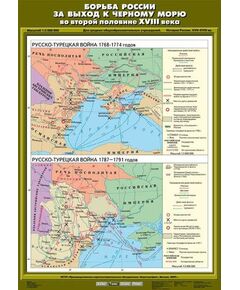 Купить Учебн. карта "Борьба России за выход к Черному морю во второй половине ХVIII века" (70*100) в Иркутске в компании Зеон