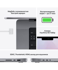 Купить Ноутбук Apple MacBook Pro Space Grey M1 Pro/16/512SSD/WiFi/BT/MacOS/16.2"Retina/2.15 кг [MK183RU/A], картинка № 7 в Иркутске в компании Зеон