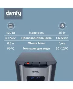 Купить Кулер для воды Domfy AquaTouch UV DHG-WD110E напольный электронный графитовый, картинка № 5 в Иркутске в компании Зеон