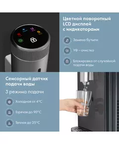 Купить Кулер для воды Domfy AquaSense UV DHG-WD220C напольный компрессорный графитовый, картинка № 3 в Иркутске в компании Зеон