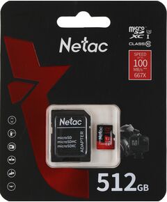 Купить Карта памяти microSDXC Netac 512Gb P500 Extreme Pro + адаптер [NT02P500PRO-512G-R], картинка № 2 в Иркутске в компании Зеон