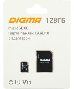 Купить Карта памяти microSDXC Digma 128Gb CARD10 V10 + адаптер [DGFCA128A01], картинка № 6 в Иркутске в компании Зеон