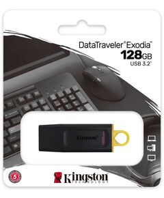 Купить Флеш-диск Kingston DataTraveler Exodia 128Gb USB3.2 черный/желтый [DTX/128GB], картинка № 3 в Иркутске в компании Зеон