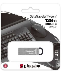 Купить Флеш-диск Kingston DataTraveler Kyson 128Gb USB3.2 серебристый/черный [DTKN/128GB], картинка № 3 в Иркутске в компании Зеон