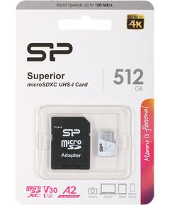 Купить Карта памяти microSDXC Silicon Power 512Gb Superior + адаптер [SP512GBSTXDA2V20SP], картинка № 2 в Иркутске в компании Зеон