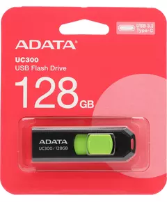 Купить Флеш-диск AData 128Gb UC300 Type-C USB3.2 черный/зеленый [ACHO-UC300-128G-RBK/GN], картинка № 3 в Иркутске в компании Зеон