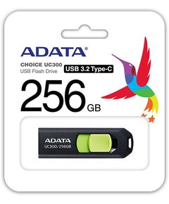 Купить Флеш-диск AData 256Gb UC300 Type-C USB3.2 черный/зеленый [ACHO-UC300-256G-RBK/GN], картинка № 2 в Иркутске в компании Зеон