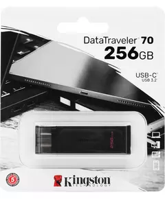 Купить Флеш-диск Kingston DataTraveler 70 256Gb Type-C USB3.2 черный [DT70/256GB], картинка № 3 в Иркутске в компании Зеон