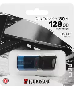 Купить Флеш-диск Kingston DataTraveler 80 M 128Gb Type-C USB3.2 черный [DT80M/128GB], картинка № 3 в Иркутске в компании Зеон