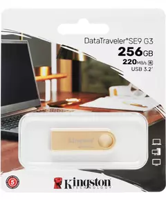 Купить Флеш-диск Kingston DataTraveler SE9 256Gb USB3.0 золотистый [DTSE9G3/256GB], картинка № 3 в Иркутске в компании Зеон