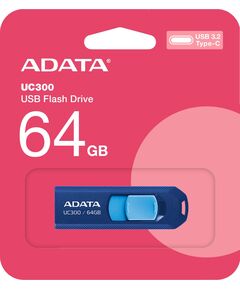 Купить Флеш-диск AData 64Gb UC300 Type-C USB3.2 синий/голубой [ACHO-UC300-64G-RNB/BU], картинка № 2 в Иркутске в компании Зеон