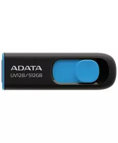 Купить Флеш-диск AData 512Gb DashDrive UV128 USB3.0 черный/синий [AUV128-512G-RBE] в Иркутске в компании Зеон