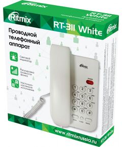 Купить Телефон проводной Ritmix RT-311 белый [80002232], картинка № 4 в Иркутске в компании Зеон