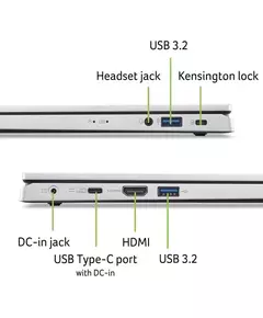 Купить Ноутбук Acer Extensa 15 EX215-34-P0AB N200/8Gb/256Gb SSD/Int/WiFi/BT/Cam/15.6" TN FHD/noOS/silver [NX.EHTCD.005], картинка № 3 в Иркутске в компании Зеон