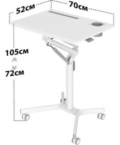 Купить Стол для ноутбука Cactus VM-FDS101B столешница МДФ белый 70x52x105см [CS-FDS101WWT], картинка № 3 в Иркутске в компании Зеон