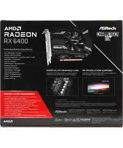 Купить Видеокарта ASRock Radeon RX 6400 4Gb PCI-E 4.0 64bit GDDR6 1923/16000 HDMIx1 DPx1 HDCP RTL [RX6400 CLI 4G], картинка № 12 в Иркутске в компании Зеон