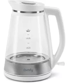 Купить Чайник Domfy DSW-EK505 1.9л. 3000Вт белый/прозрачный корпус: стекло/пластик, картинка № 4 в Иркутске в компании Зеон