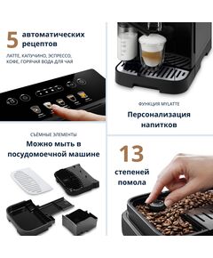 Купить Кофемашина DeLonghi Magnifica Evo ECAM290.61.B 1450Вт черный, картинка № 5 в Иркутске в компании Зеон