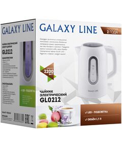 Купить Чайник Galaxy Line GL0212 1.7л. 2200Вт белый корпус: пластик, картинка № 7 в Иркутске в компании Зеон