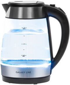 Купить Чайник Galaxy Line GL0558 1.7л. 2200Вт нержавеющая сталь/черный корпус: стекло/пластик, картинка № 2 в Иркутске в компании Зеон