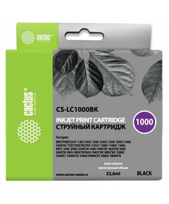 Купить Картридж струйный Cactus CS-LC1000BK черный (22.6мл) для Brother DCP 130C/330С/MFC-240C/5460CN в Иркутске в компании Зеон