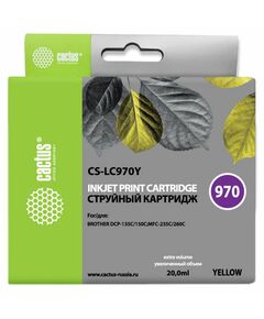 Купить Картридж струйный Cactus CS-LC970Y желтый (20мл) для Brother MFC-260c/235c/DCP-150c/135c в Иркутске в компании Зеон