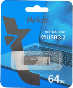 Купить Флеш-диск Netac 64Gb USB3.2 серебристый [NT03UM1N-064G-32PN] в Иркутске в компании Зеон