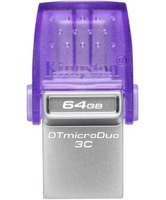 Купить Флеш-диск Kingston DataTraveler microDuo 3C 64Gb USB3.0 фиолетовый [DTDUO3CG3/64GB] в Иркутске в компании Зеон