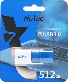 Купить Флеш-диск Netac 512Gb USB3.0 синий/белый [NT03U182N-512G-30BL], картинка № 4 в Иркутске в компании Зеон