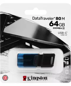 Купить Флеш-диск Kingston DataTraveler 80 M Type-C 64Gb USB3.2 черный [DT80M/64GB], картинка № 3 в Иркутске в компании Зеон