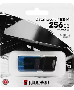 Купить Флеш-диск Kingston DataTraveler 80 M Type-C 256Gb USB3.2 черный [DT80M/256GB], картинка № 3 в Иркутске в компании Зеон