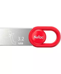 Купить Флеш-диск Netac 128Gb USB3.2 серебристый/красный [NT03UM2N-128G-32RE] в Иркутске в компании Зеон