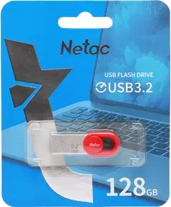 Купить Флеш-диск Netac 128Gb USB3.2 серебристый/красный [NT03UM2N-128G-32RE], картинка № 3 в Иркутске в компании Зеон