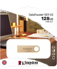 Купить Флеш-диск Kingston DataTraveler SE9 128Gb USB3.0 золотистый [DTSE9G3/128GB], картинка № 3 в Иркутске в компании Зеон