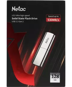 Купить Флеш-диск Netac 128Gb USB3.1 черный/серебристый [NT03US2N-128G-32SL], картинка № 3 в Иркутске в компании Зеон