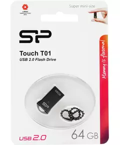 Купить Флеш-диск Silicon Power Touch T01 64Gb USB2.0 черный/серебристый [SP064GBUF2T01V1K], картинка № 2 в Иркутске в компании Зеон