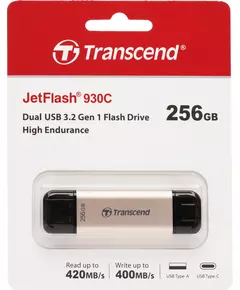 Купить Флеш-диск Transcend Jetflash 930С 256GB USB3.0 золотистый/черный [TS256GJF930C], картинка № 3 в Иркутске в компании Зеон