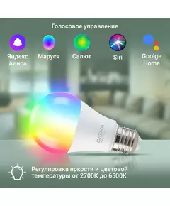 Купить Умная лампа Digma DiLight N1 E27 9Вт 800lm Wi-Fi [DLE27N1R], картинка № 4 в Иркутске в компании Зеон