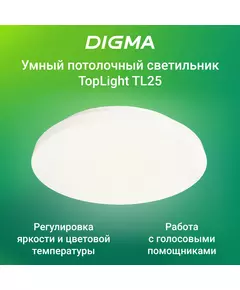 Купить Умный светильник Digma TL25 TopLight, потолочный, белый в Иркутске в компании Зеон