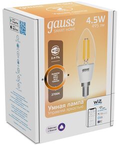 Купить Умная лампа Gauss Smart Home C35 E14 4.5Вт 495lm [1230112], картинка № 10 в Иркутске в компании Зеон