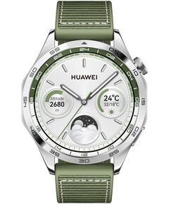 Купить Смарт-часы Huawei Watch GT 4 Phoinix-B19W 46мм 1.43" AMOLED корпус серебристый, ремень зеленый, размер браслета, 140-210мм [55020BGY], картинка № 2 в Иркутске в компании Зеон