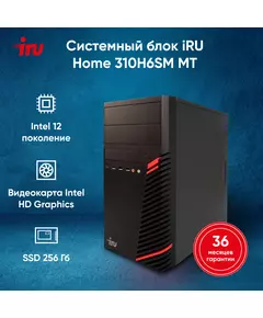 Купить ПК iRU Home 310H6SM MT i5 12400 (2.5) 16Gb SSD256Gb UHDG 730 Free DOS GbitEth 400W черный [1901043], картинка № 15 в Иркутске в компании Зеон